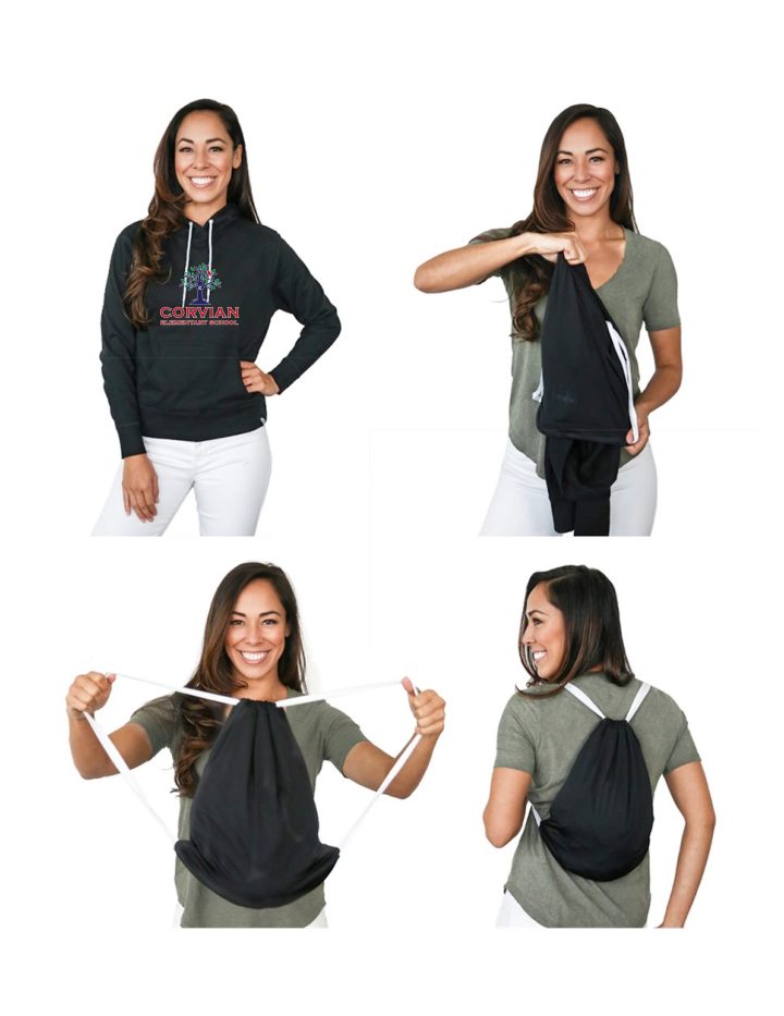 Corvian 2-in-1 Quikflip Hoodie & Drawstring Bag