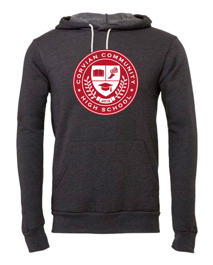 Corvian Dark Grey Hoodie High School Seal
