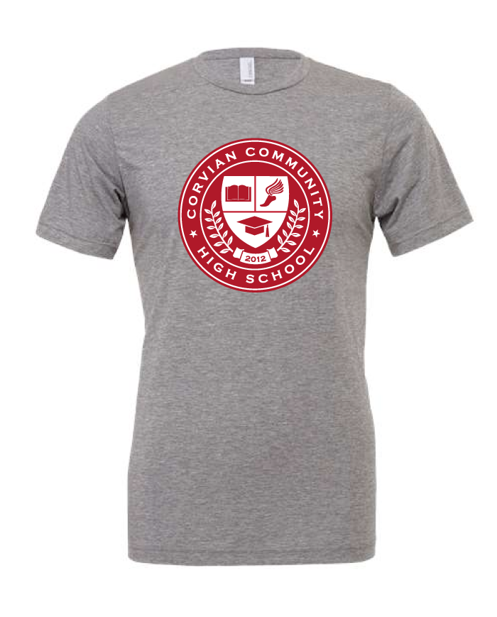 Corvian Grey Tri-blend Short Sleeve High School Seal