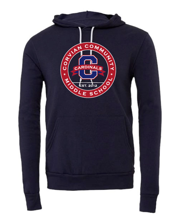 Corvian Navy Hoodie Middle School Seal